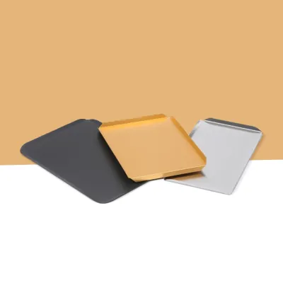 Flat bakery display boards in black, kraft and grey