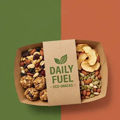 Kraft snack tray of trail mix, nuts and dried fruit with a printed band